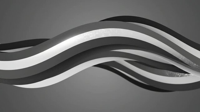 Black and white abstract background design with wavy light lines, concept vector illustration template