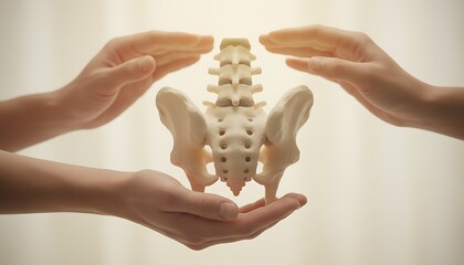 : Gentle Hands of Healing: Supporting Human Spine for Therapy, Wellness, Pain Relief, Chiropractic Care, Physical Therapy, Health & Support.