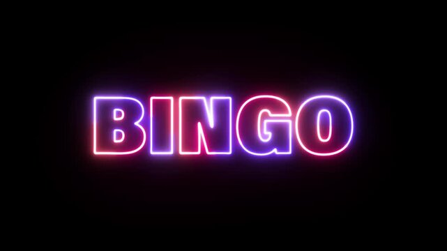 Bingo Neon Text Animation Loop