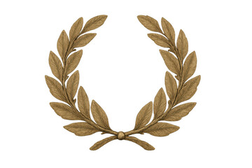 Golden laurel wreath symbolizing victory, honor, achievement, and excellence, featuring a transparent background