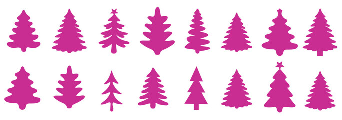 Christmas Trees Pictogram Set, pine tree  vector set