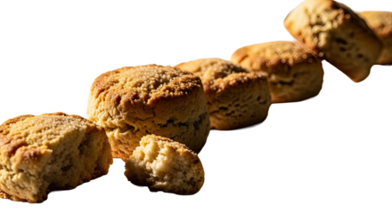 Cinematic Low Sugar Biscuit Bites Close Up on White