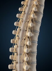 Detailed Human Spinal Column, Bone Anatomy, Disc Health, Strength, Biology, Orthopedics, Medical Science