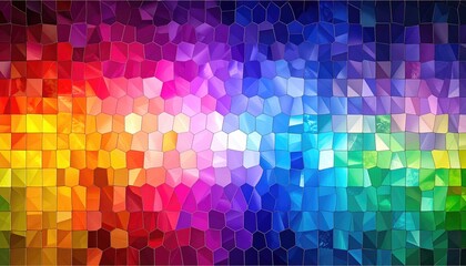 A vibrant and colorful abstract mosaic of multiple colors. The image is an artful arrangement that showcases a beautiful display of hues