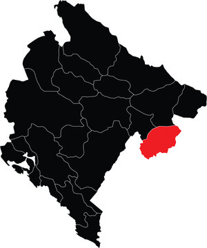 Vector Map of Plav Municipality on Montenegro Map