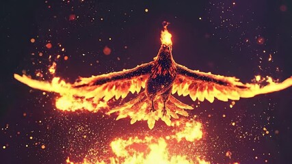 Majestic Phoenix Soaring Through Fiery Inferno A Symbol of Rebirth and Transformation