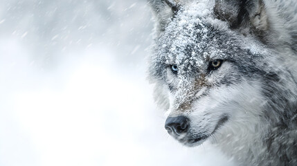 Fototapeta premium wolf in the snow