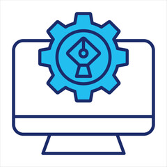 Design software icon vector illustration in blue duo-tone style