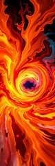 Abstract fiery vortex swirls with vibrant colors, a powerful explosion,  energy,  dynamic