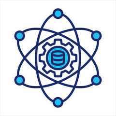 Data science icon vector illustration in blue duo-tone style