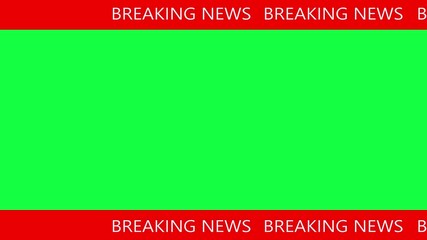 News lower third background overlay template with green screen, TV broadcast style animation for breaking news or live updates .Breaking news lower third 3rd chyron l3rd loop 4k 