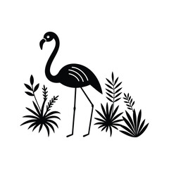 Obraz premium flamingo silhouette vector illustration