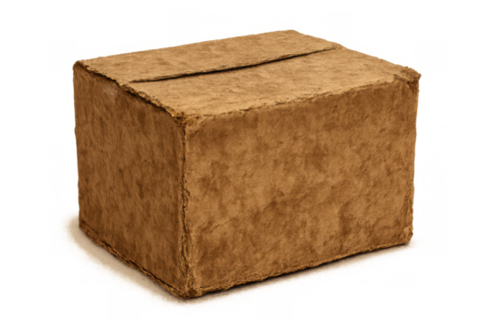 Brown cardboard box for packaging and shipping goods, a simple recycled container for delivery and moving