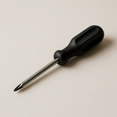 A single screwdriver placed on a clean, minimal background with soft lighting