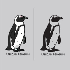 Obraz premium African Penguin Vector Illustration Set of Wild Animals