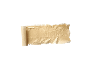 Torn beige masking tape piece isolated on transparent background