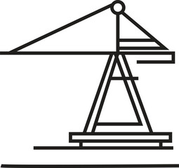 Minimalist Geometric Tower Crane Vector Outline Drawing Icon for Construction and Building Industry