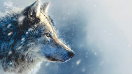 Fototapeta premium wolf in the snow