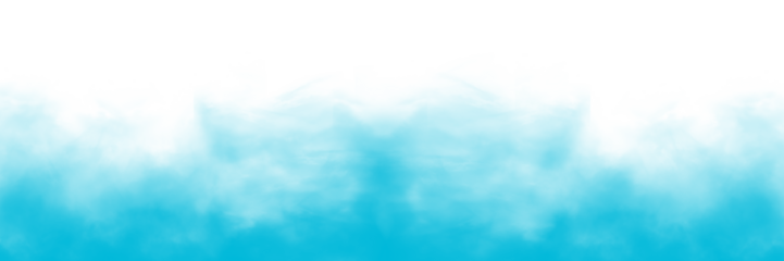 Realistic Light Blue cloud and fog textures on transparent background. Mist, steam, haze, and vapor overlays for photo editing, design