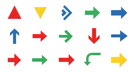 Assorted directional arrows and geometric shapes collection