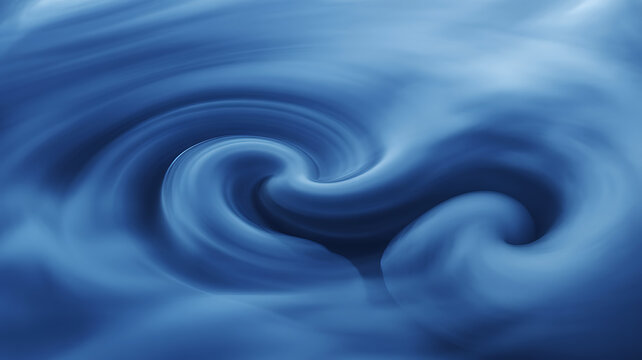 Blue vortex abstract shows fluid dynamics and a smooth, swirling gradient background