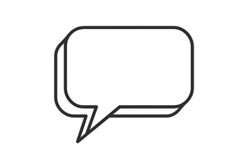 Naklejka premium Speech bubble outline icon representing communication and dialogue, vector graphic with transparent background