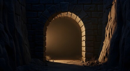 Mysterious Stone Archway Footage Exploring the Unknown - A Cinematic Journey of Discovery and Adventure