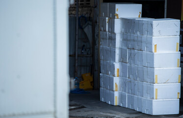 closeup of photo foam box