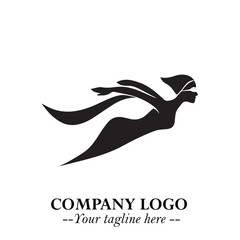 Woman Swimming Logo Symbol in Clean Minimal Vector Illustration on White Background