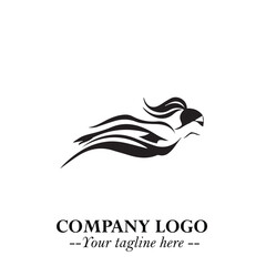 Woman Swimming Logo Symbol in Clean Minimal Vector Illustration on White Background