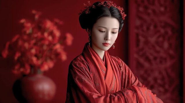 Tang Dynasty Beauty Smiles Alluringly
