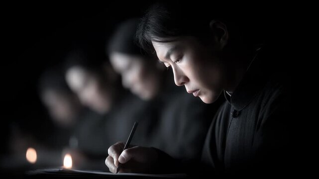 Scholars Studying Hard by Candlelight Under the Tang Dynasty Imperial Examination System
