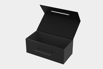 Empty Unique foldable luxury magnetic closure gift box. 3d illustration