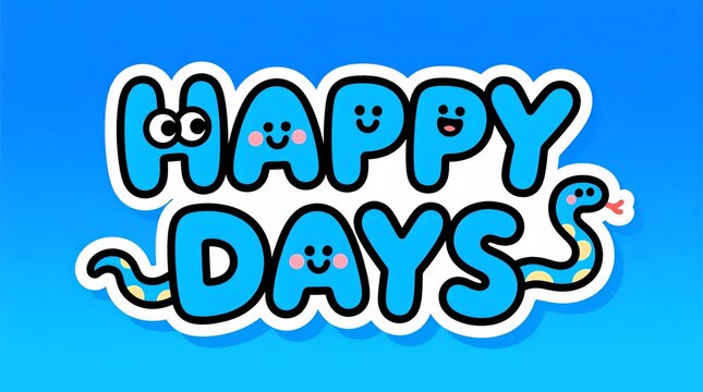 Font happy birthday funy blue