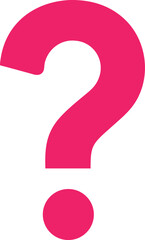 A bright pink question mark symbol with a dot isolated on a