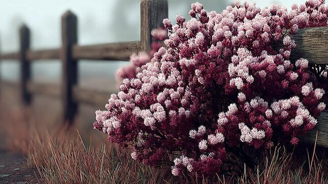 a bouquet of pink and white flowers against a wooden fence