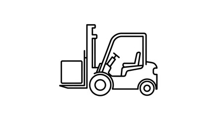 Fototapeta premium Forklift at Work: An illustrative view of a forklift at work, its silhouette standing against a clear background, epitomizing the industrial world's efficiency.