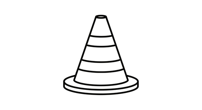black and white traffic cone clip art preview
