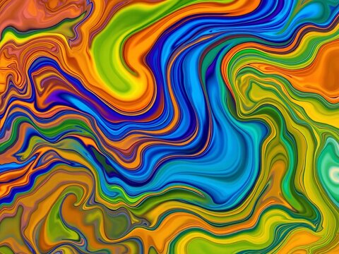 Abstract fluid art, swirling colors, organic flow, dynamic movement, digital illustration,  color,  graphic