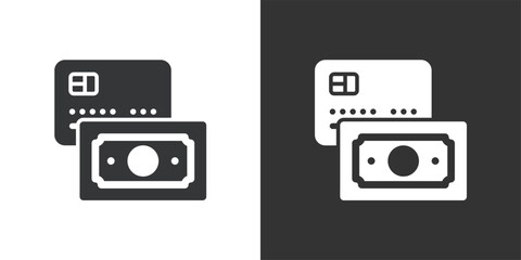 Card and Cash Payment icon. Solid glyph series icon