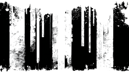 Tall trees stand majestically, their trunks reaching upward, adorned with foliage that creates a textured appearance.