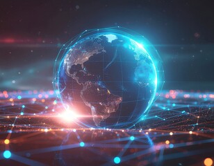 AI Cybersecurity Protecting Globe with Network