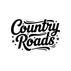 Obraz premium Country Roads Typography with Stars