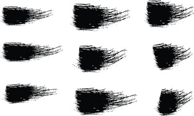 set of black ink splashes