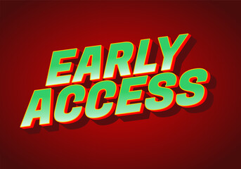 A bold and colorful graphic text design featuring the words Early Access in a three dimensional style