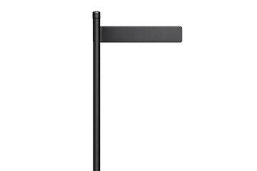 Blank signpost showing empty street sign on black pole for navigation and direction information, transparent background