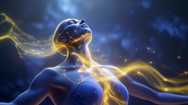 Digital Art of Human Emotions with Electric Energy and Light Effects in Abstract Communication