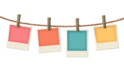 Set of four polaroid frames with different backgrounds.  Polaroid photo frames include blank, dark gray, white and black options.  Polaroid image templates perfect for scrapbook. Transparent bg