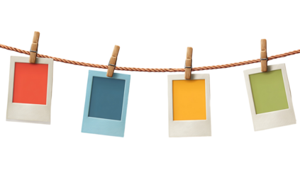 Set of four polaroid frames with different backgrounds.  Polaroid photo frames include blank, dark gray, white and black options.  Polaroid image templates perfect for scrapbook. Transparent bg