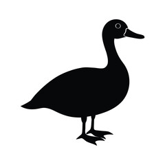 Black duck silhouette isolated illustration simple vector art isolated on white background